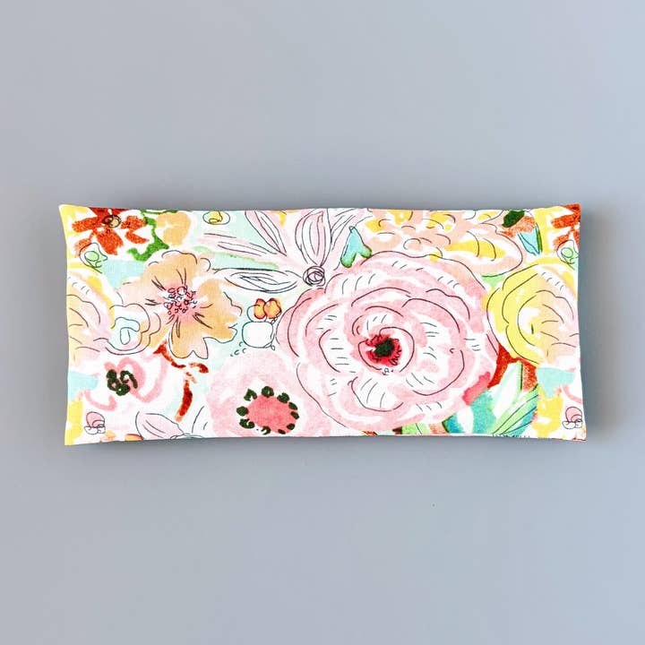Laska Collection - Wholesale Spa/Therapy Pillow - Lavender Eye Pillow w/ Removable Cover - Watercolor Floral0