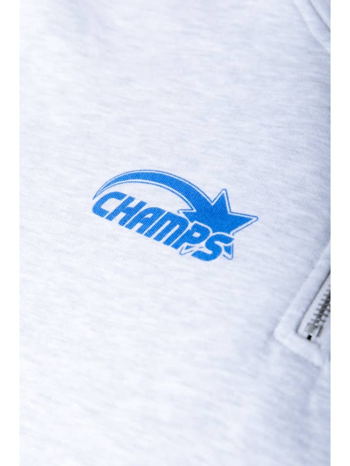 Logo Stripes Zip Sweat | Light grey melange for wholesale on Faire3