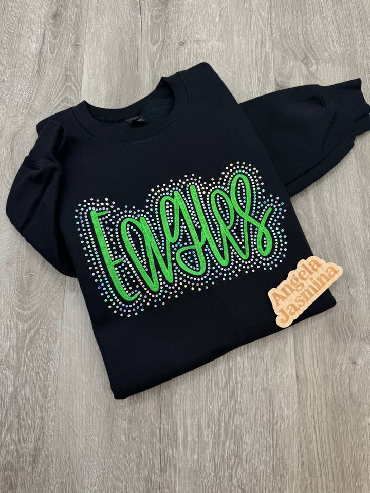 Custom Eagles Embroidered & Bling Sweatshirt for wholesale by Angela Jasmina