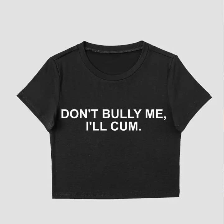 Wickedly Divine Shop - Vendita all'ingrosso Maglietta serigrafata - Donna - Non Bullizzarmi, Top Corto Gotico Alternativo Kink BDSM0