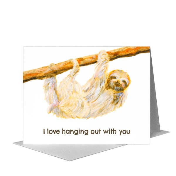 Sloth, Greeting Card (#8581M) for wholesale by Printed Canvas