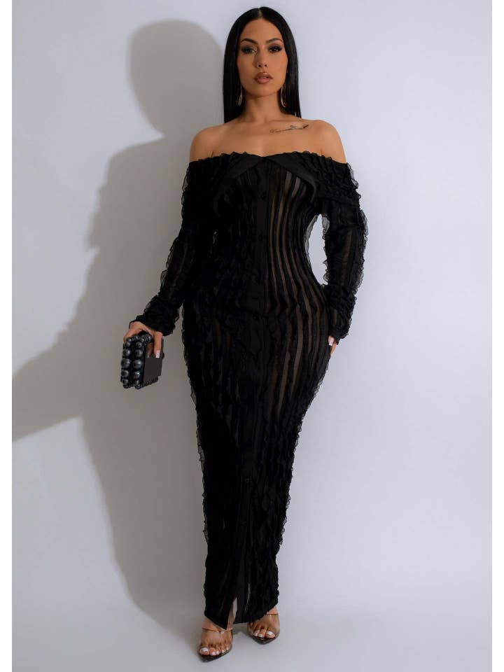 MB Fashion Wholesale - Wholesale Dress - Women's - MB FASHION SEXY OFF SHOULDER PLEATED MAXI DRESS 0654LY15