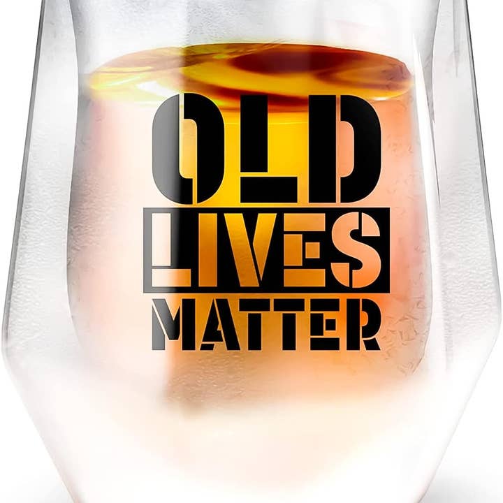 Freezer Whiskey Glass Gift for Old Dads and Grandads - Funny 7oz Insulated Frozen Drinking Glass, Gift for Uncle, Grandpa or any Dear Old Chap (Christmas, Birthday or Retirement) for wholesale by Infinite Basics