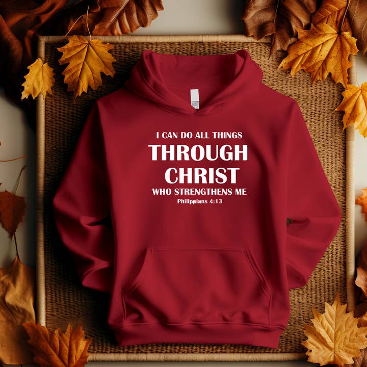Love Ann Joy Apparel, LLC - Wholesale Hoodie - Women's - I Can Do All Things Bible Verse Hooded Christian Sweatshirt1