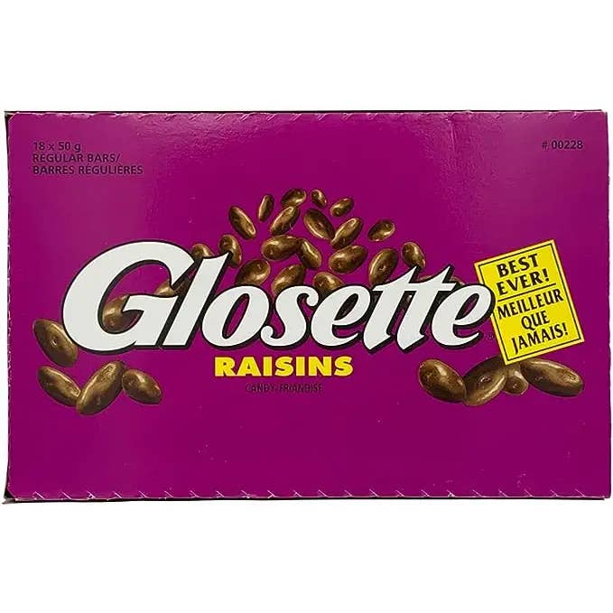 Glosette Raisins Candy 50g, case 18ct for wholesale by Echo Sales America