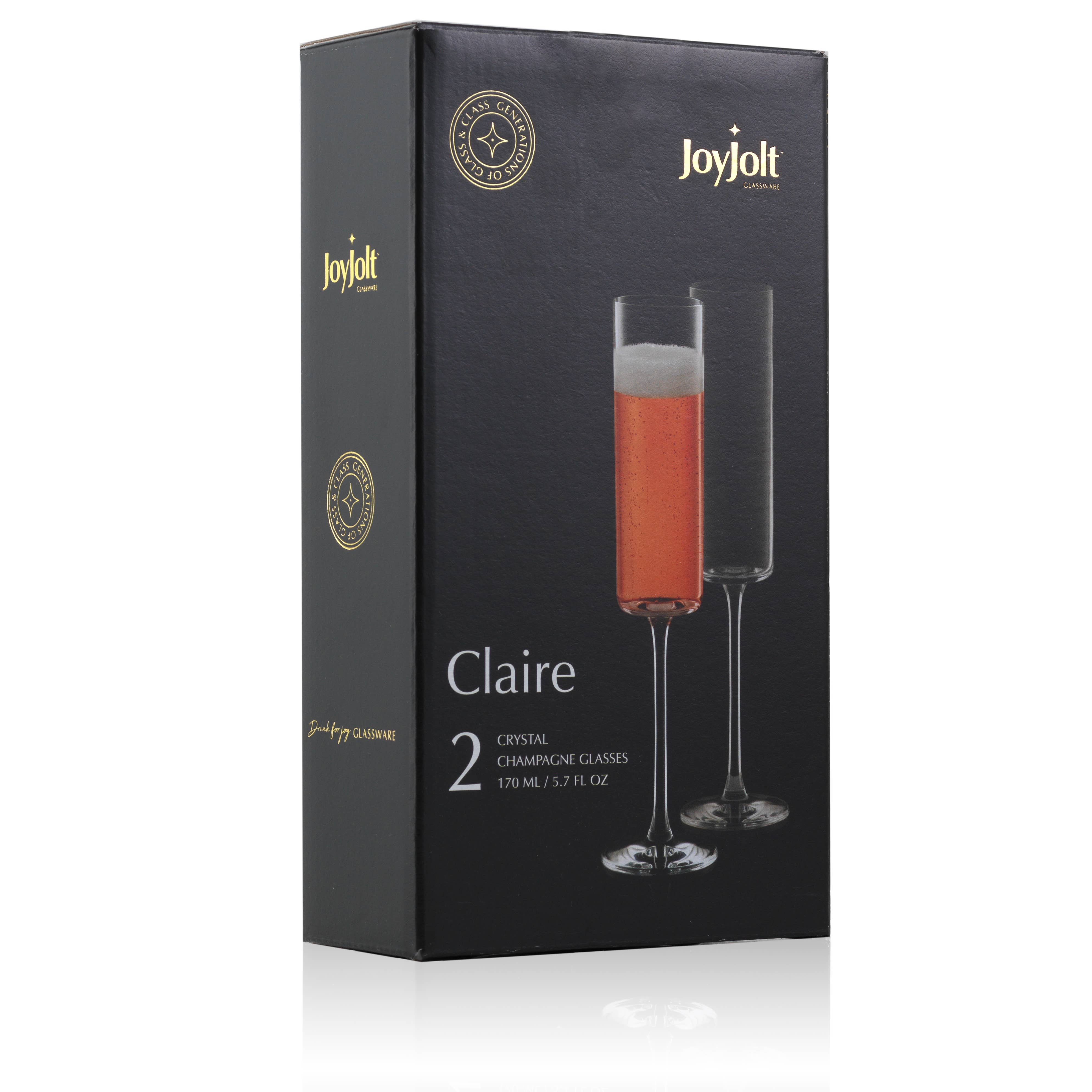 JoyJolt - Wholesale Champagne Flute - Claire Crystal Champagne Glasses6