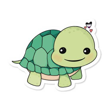 Subtle LGBTQ+ Pride Turtle Vinyl Sticker for wholesale by Campfires & Coffee