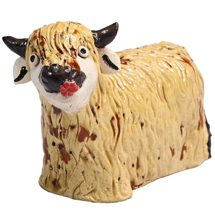 Enigma Supplies – wholesale Dekorativ statyett – Ko med blomma keramisk figur | Olika färger4