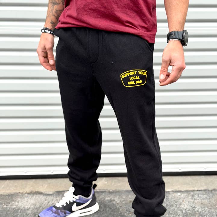Support Your Local Girl Dad Sweat Joggers for wholesale by Dadbod Apparel