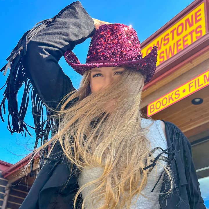 C.C Beanie - Wholesale Cowboy Hat - Women's - NashVegas Sequin Cowboy Hat VCC0071