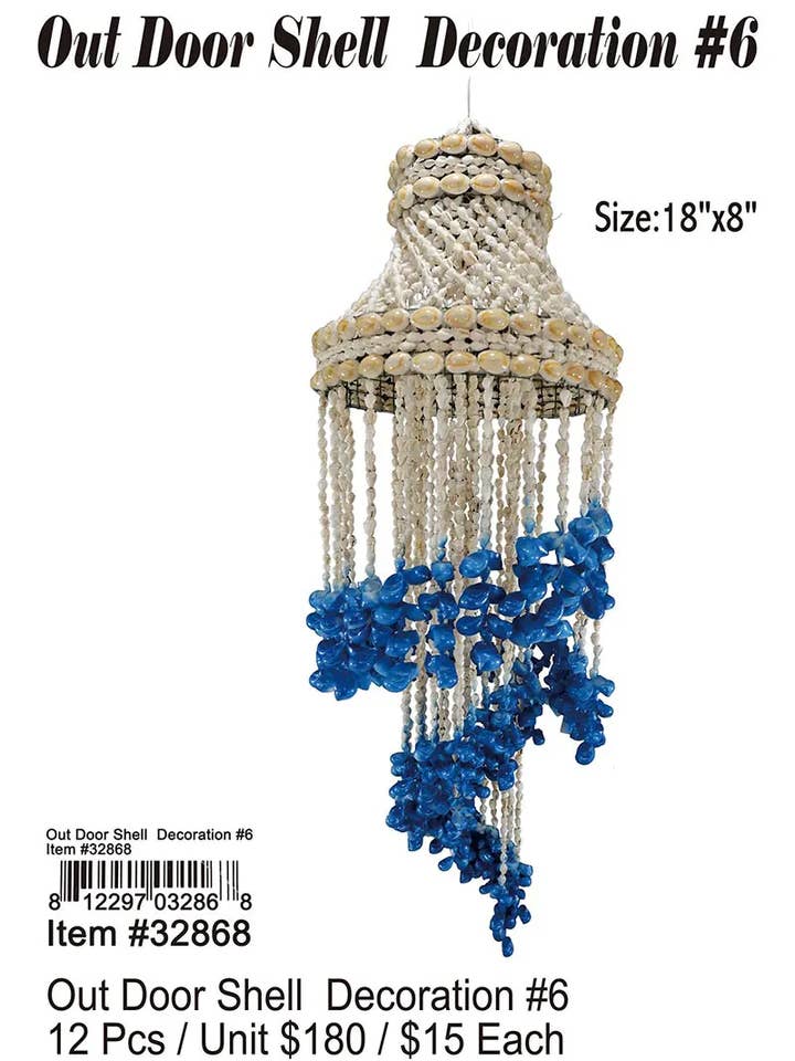 Out Door Shell Decoration #6 . for wholesale by Puka Creations