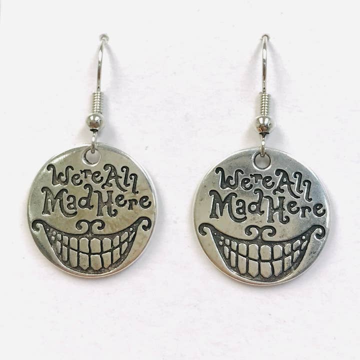 SimpleNGreat - Wholesale Dangle Earrings - We Are All Mad Here Alice In Wonder Land Earrings