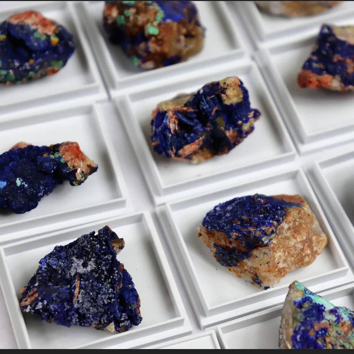 Distinction Crystals - Wholesale Spiritual Stone/Crystal - Azurite Crystal Specimens In Display Case0