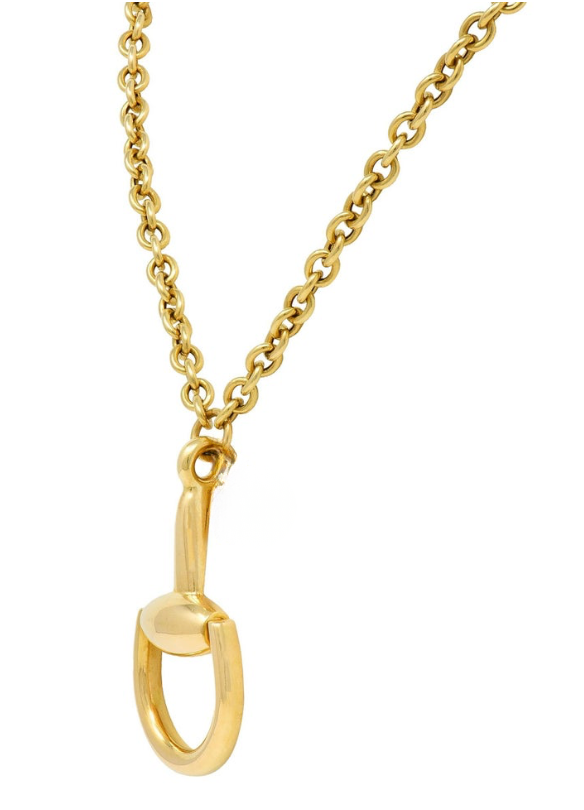 HoopLa - Wholesale Pendant/Charm Necklace - Half Snaffle Equestrian Pendant Necklace 18K Gold2