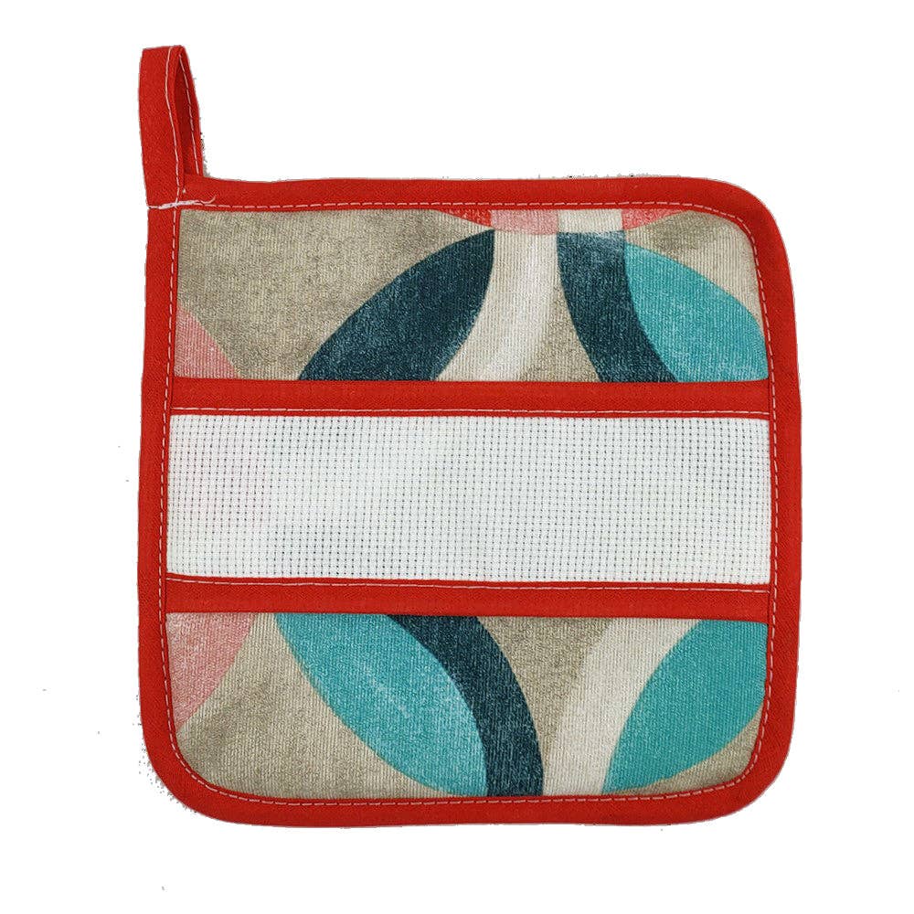 Almatex srl - Wholesale Kitchen Storage/Organizer - RITMO kitchen potholders square cm.20x20 or round diameter cm.19 with a band for embroidery10