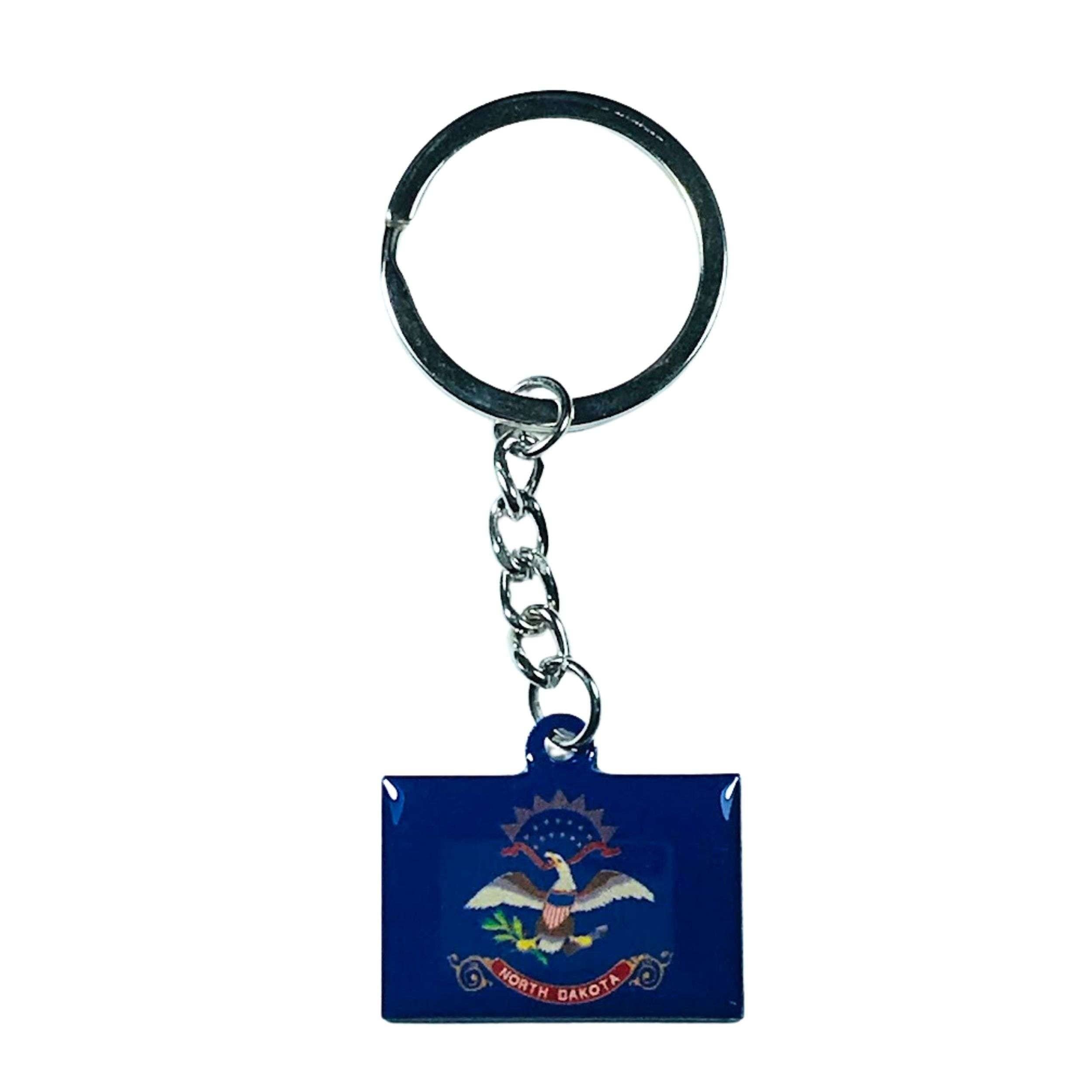 Astur Pins – wholesale Nyckelring - Unisex – Metallnyckelring - Flagga delstaten North Dakota - USA0
