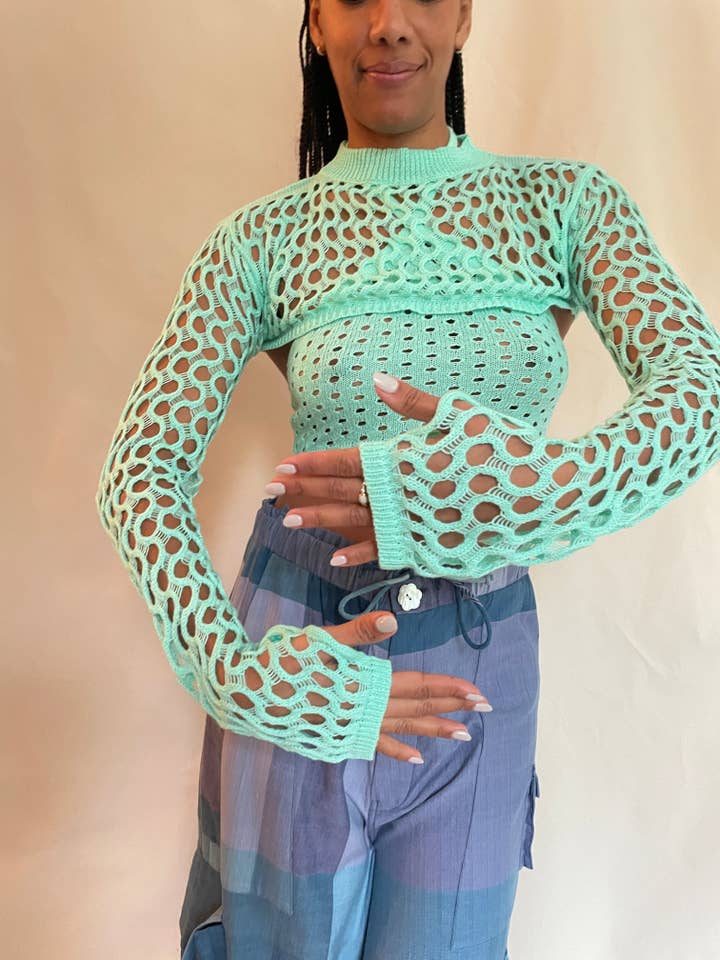 Encolhimentado em malha com orifícios para os polegares por atacado de abacaxi