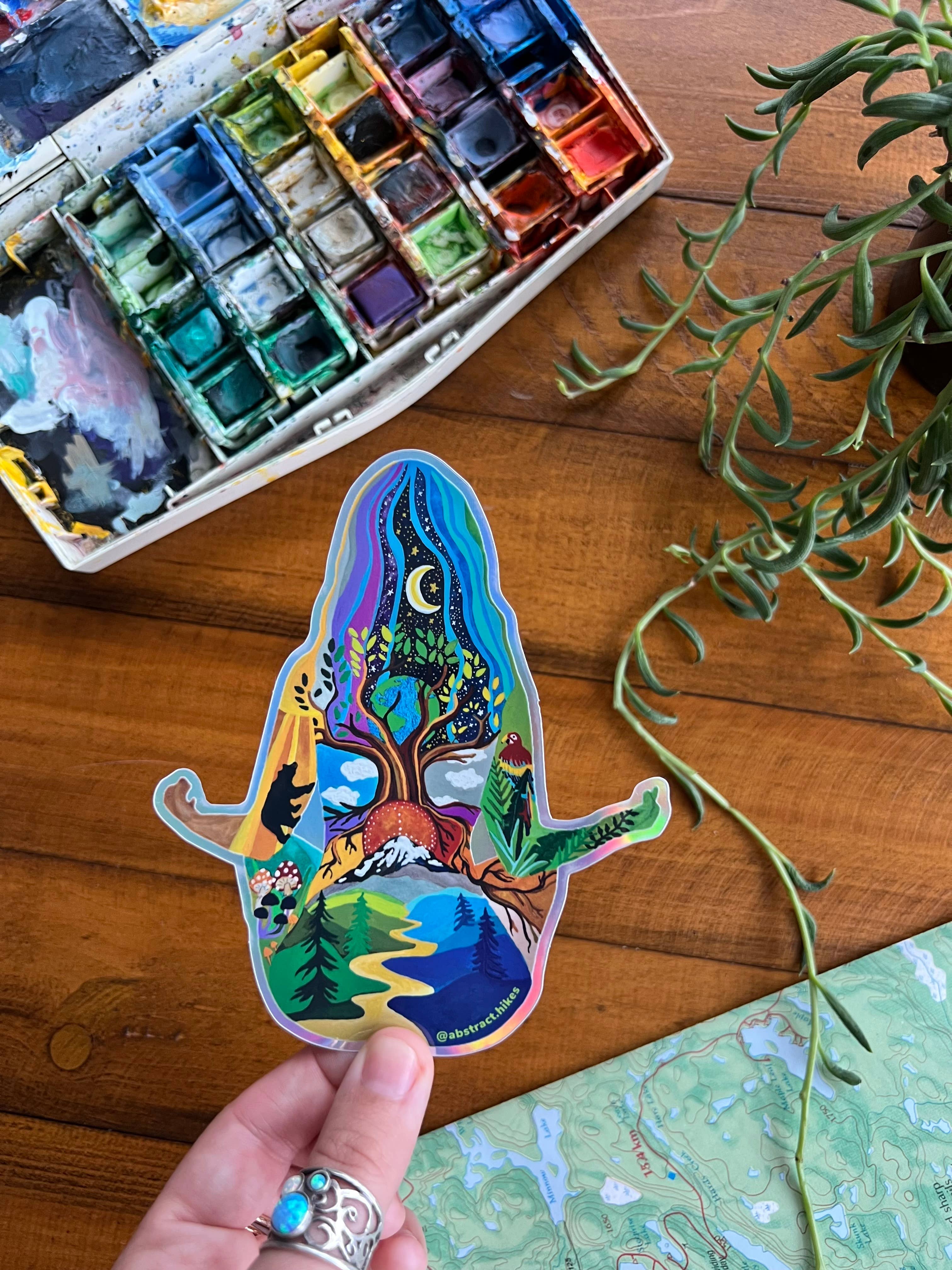 Abstract Hikes - Wholesale Sticker - Yoga Sticker: "Yoga Gal" Holographic2