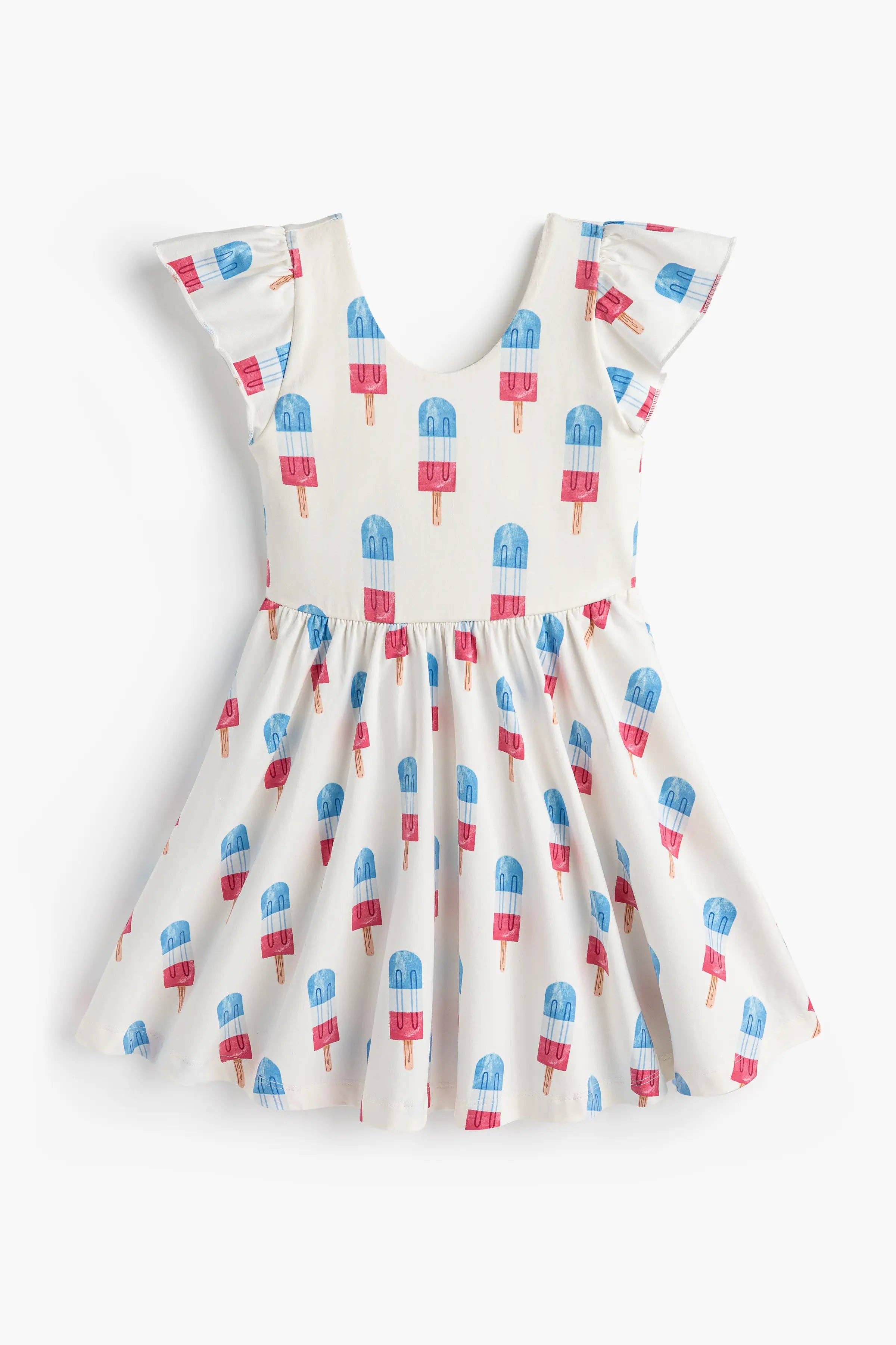 Monica + Andy - Wholesale Dress - Kids - 4th of July Short Sleeve Let's Dance Dress_Americana Ice Pops0