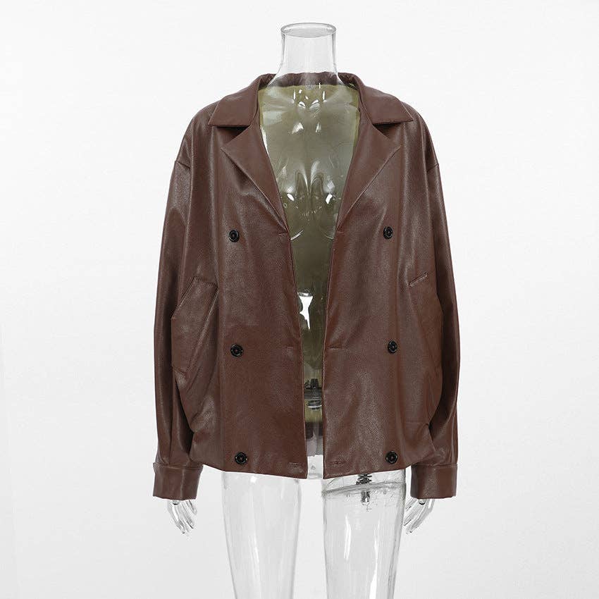 world apparel - Wholesale Leather Jacket - Women's - 2025 Vintage Brown Leather Winter Jacket Timeless Chic18