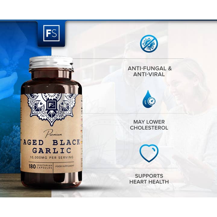 Focus Supplements - Vendita all'ingrosso Vitamine/integratori orali - Aglio nero invecchiato (10.000 mg) 180 capsule