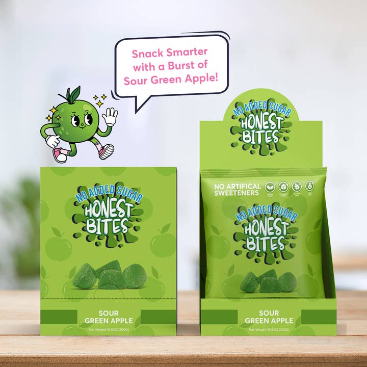 SOUR GREEN APPLE 6 PACK for wholesale by Honest Bites