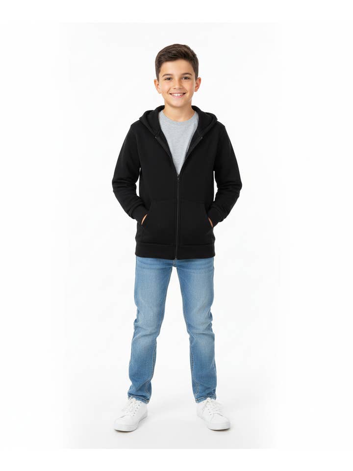 Unik Uniform Hoodie Zipper Jacket Black for wholesale on Faire1