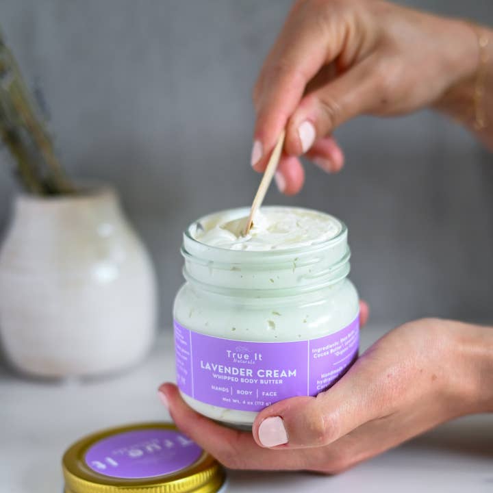 Whipped Body Butter - Lavender Cream | Hand & Body Lotion and other Purchase Wholesale raw unrefined shea butter. Free Returns & Net 60 Terms on Faire trending on Faire.