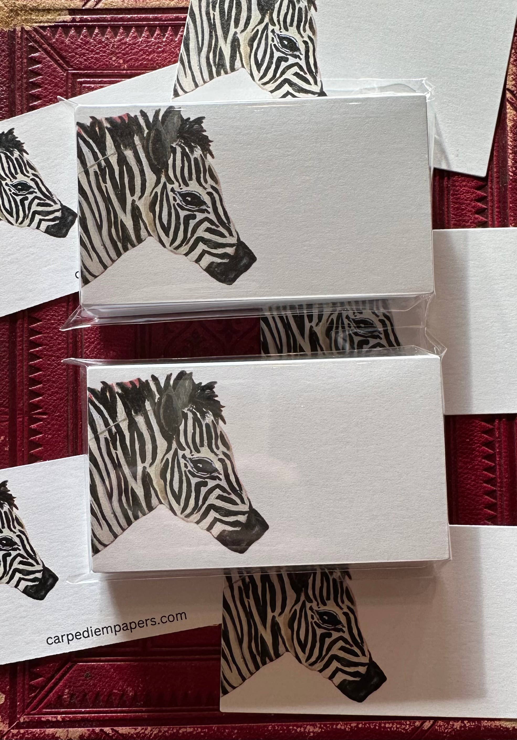 Carpe Diem Papers - Wholesale Stationery/Notecard Set - Zebra Calling Cards0