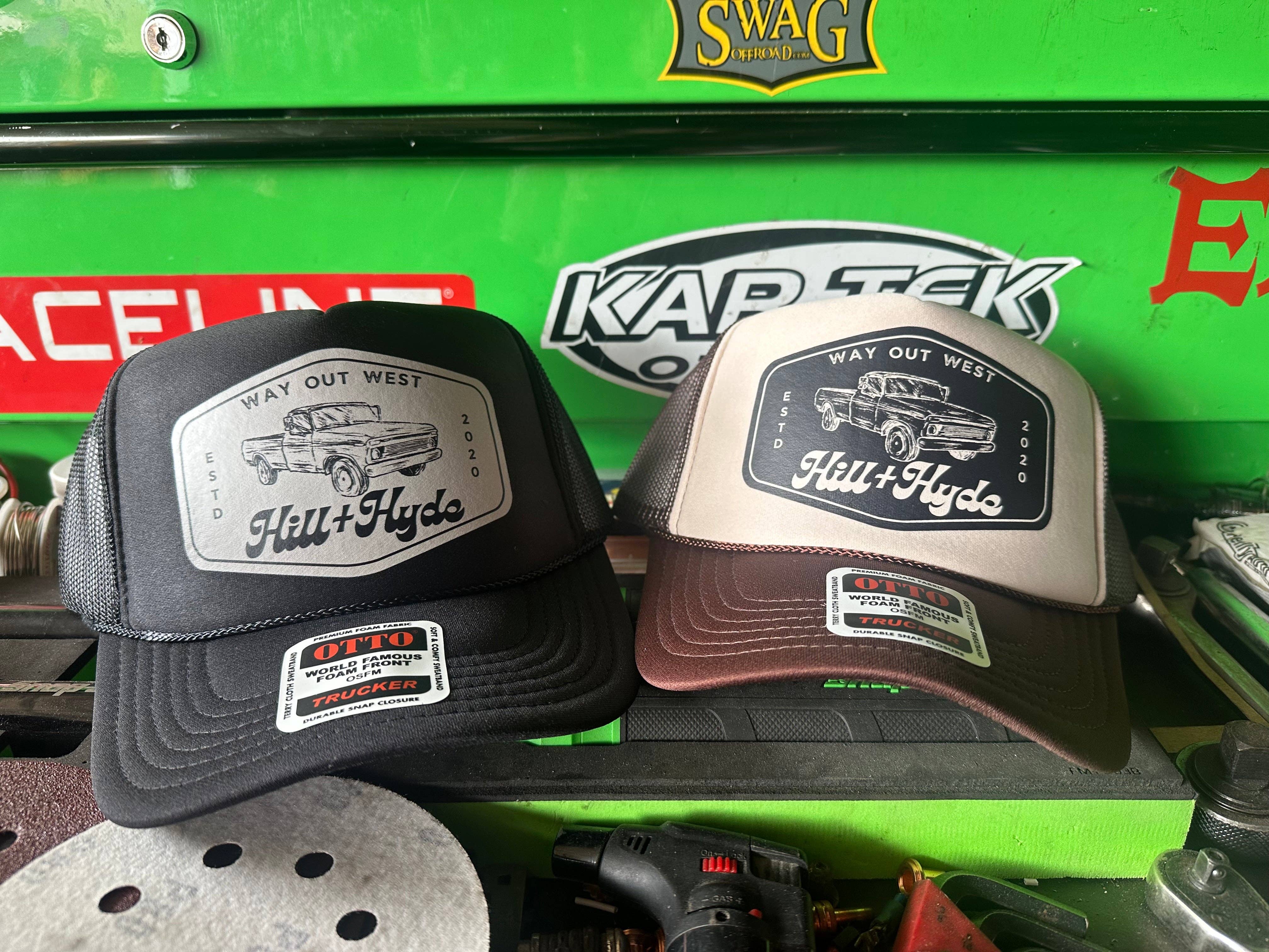 Hill + Hyde&Co - Vente Casquette de camionneur – unisexe - Casquette avec logo Hill+Hyde Truck3