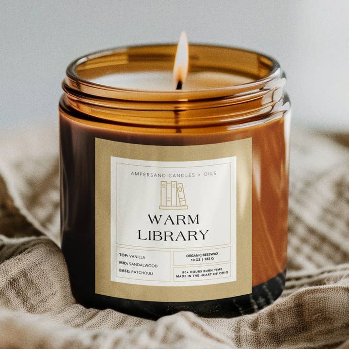 Ampersand Candles + Oils - Wholesale Jar/Filled Candle - Warm Library Candle - Soy or Beeswax0