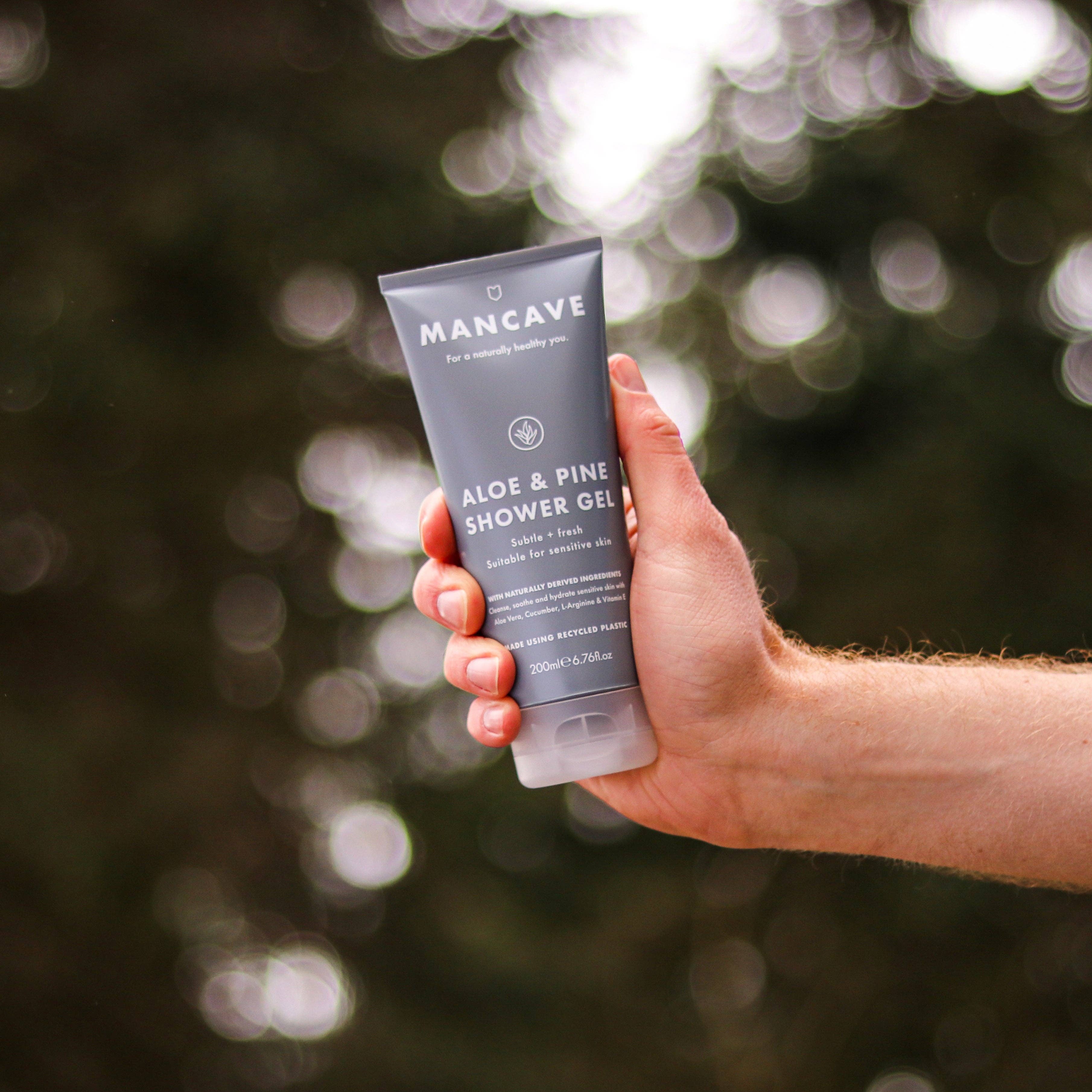 ManCave – wholesale Body cream/lotion – Mens Shower Gel | 200ml | Aloe & Pine | Sensitive Shower Care | Gift for him7