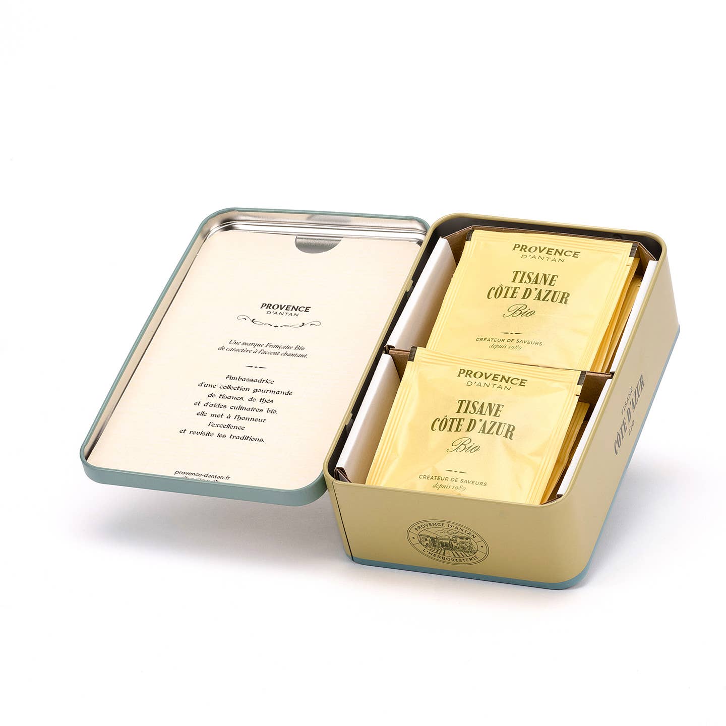 PROVENCE D'ANTAN - Vente Thés santé/détox - Tisane Côte d'Azur Bio* Boite Métal 12 sachets2