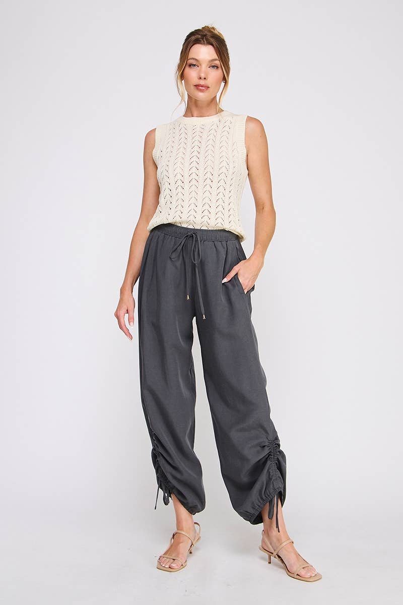 Allie Rose - Wholesale Pants - Women's - Drapey twill, adjustable scrunch jogger8