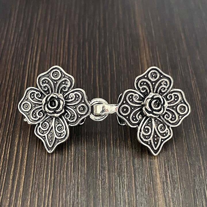 NEW BUCKLE ROSE LEAF RETRO SHAWL CLIP FIXED_CWMM2206 for wholesale by ACCITY