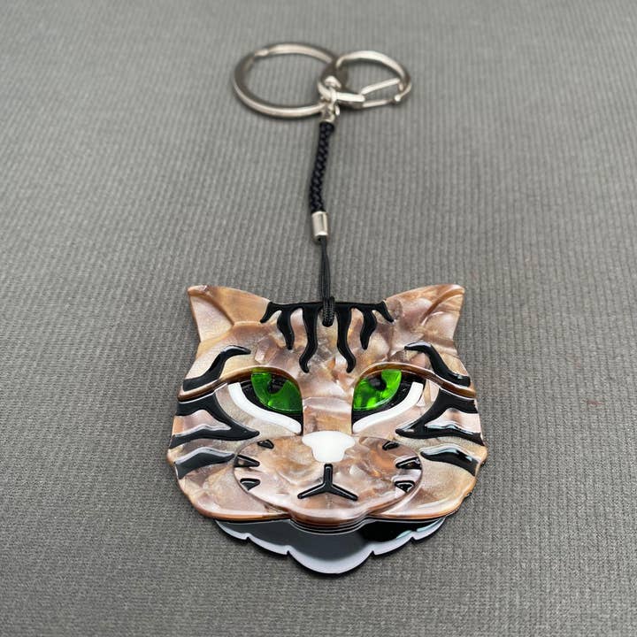 Akryl nøglering med kattehoved for engroshandel hos Mio Queena