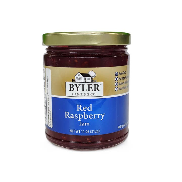 Byler's Red Raspberry Jam, 11oz for wholesale by Bylers Relish House & Byler Canning Co.