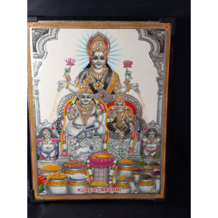 The Treasures of India - Vendita all'ingrosso Stampa artistica - Quadri con cornice in legno a forma di dio indù, quantità mista, assortiti