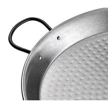 VAELLO Paella Pan Polished Steel 17" for wholesale on Faire3