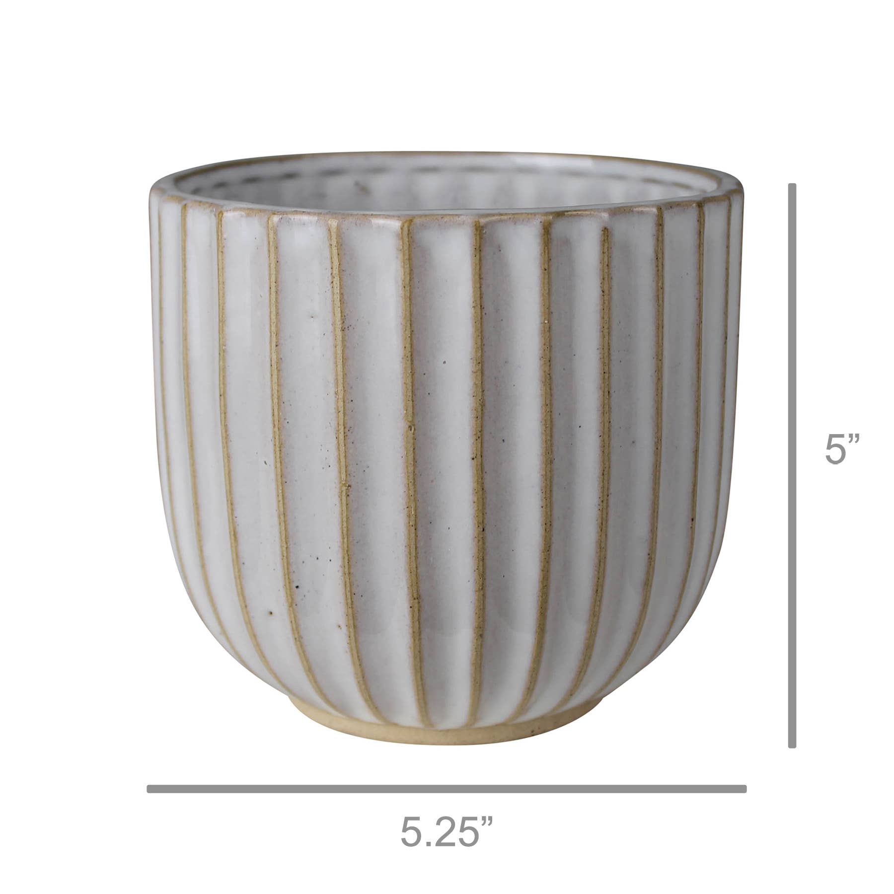 HomArt - Wholesale Plant Pot - Lyna Scalloped Cachepot, Ceramic - White1