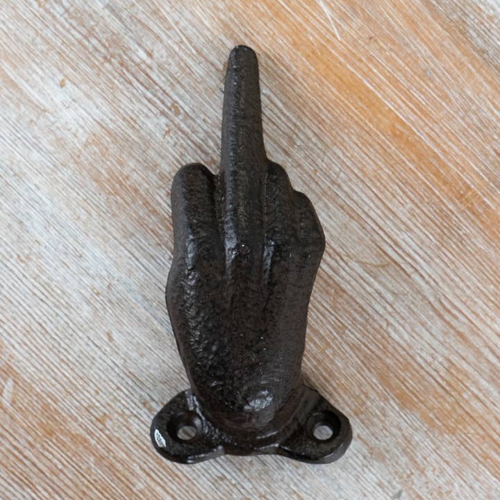 Gancio a forma di dito medio in ghisa 10 cm per la vendita all'ingrosso da parte di Gainsborough Giftware x Portland Living