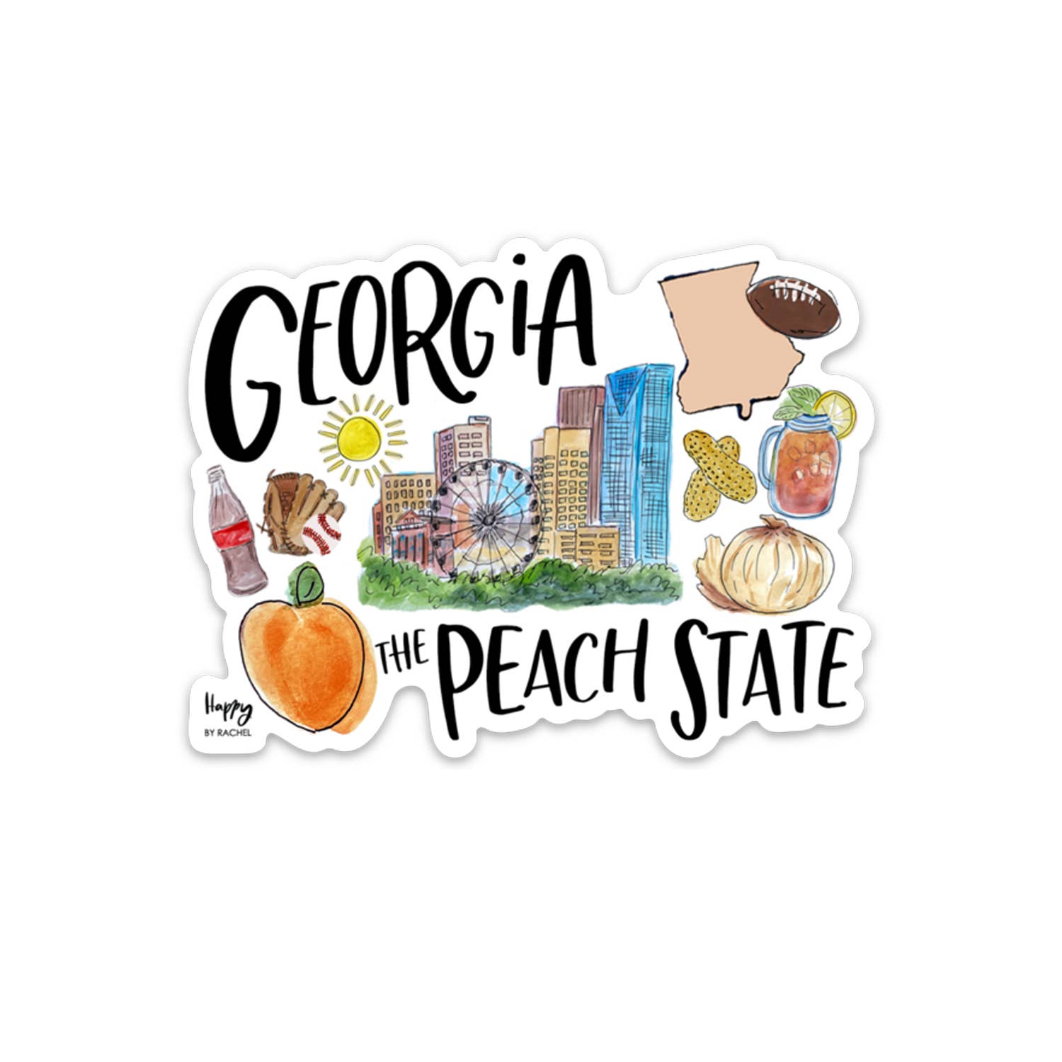Happy By Rachel, LLC - Wholesale Sticker - State of Georgia Sticker