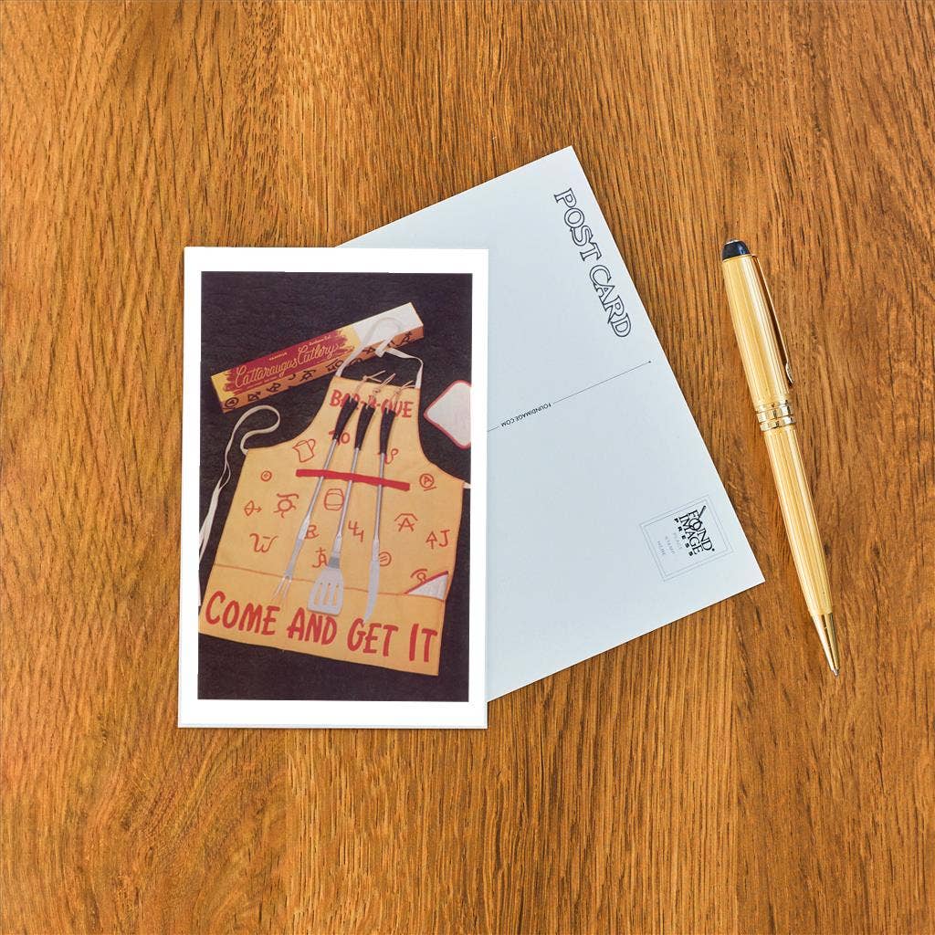 Found Image Press - Wholesale Postcard - Postcard NP-1076 Barbecue Apron and Utensils1