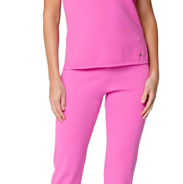 Biana - Wholesale Pants - Women's - Alice Milano-Knit Slim Leg Pants; Peony0