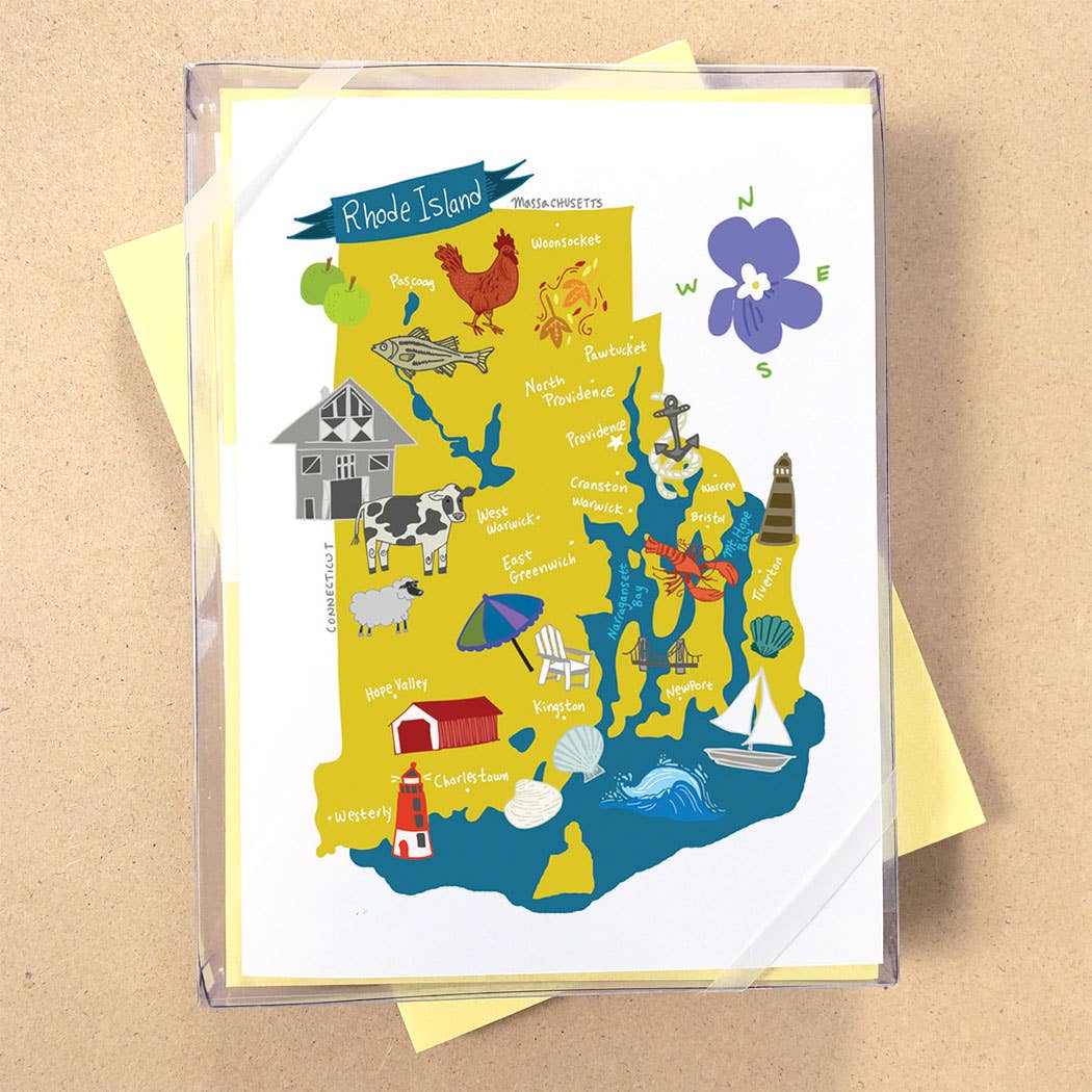 Allport Editions - Wholesale Briefpapier/indexkaartenset - Hallo USA Boxed Card-serie - ALLE 50 STATEN HIER!39