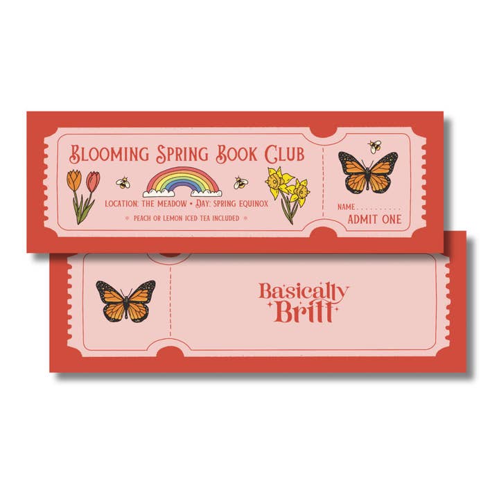 Marcapáginas - Tarjeta del Club de Lectura de Primavera Marcador para venta al por mayor de Basically Britt