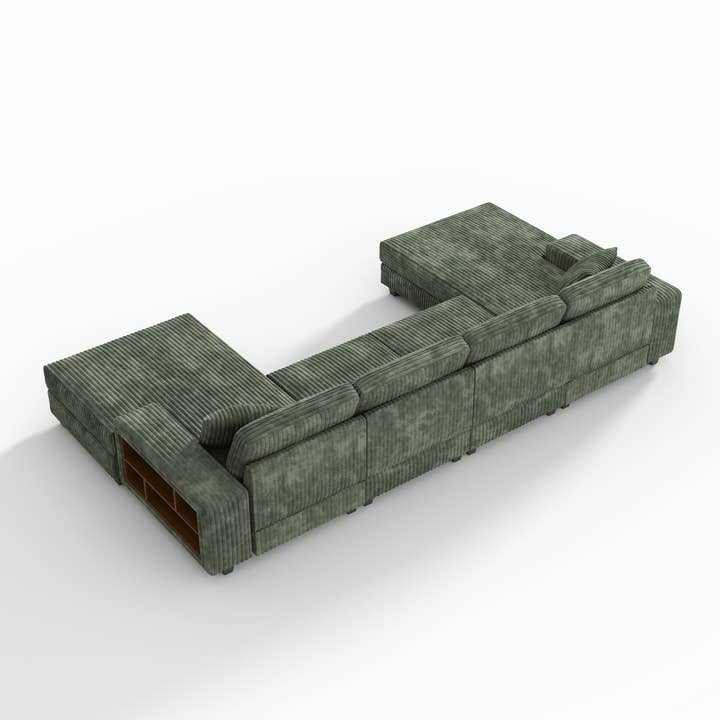HOMYCASA DESIGN INC - Wholesale Sofa - 4-Seater U-Shaped Modular Sectional Sofa & Corduroy Fabric10