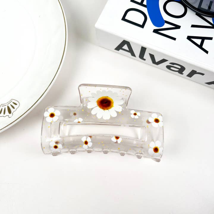 SoapElenGlen - Vendita all'ingrosso Fermaglio per capelli - Donna - Fermagli per capelli Flower Claw Clip Sunflower Cherry1