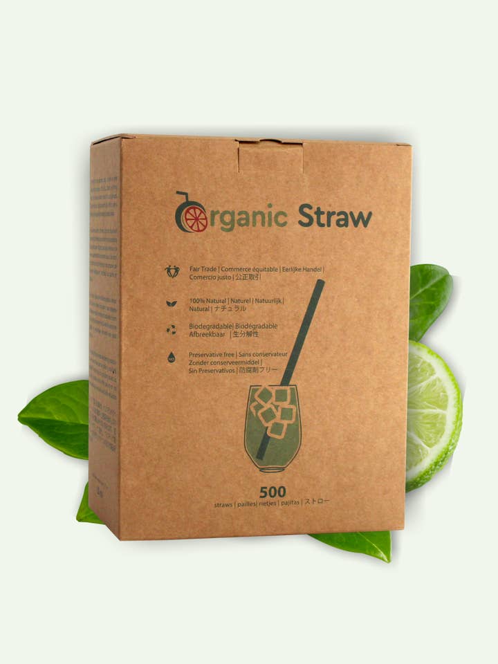 100% GRØNTSAGSTRÅ TIL ENGANGSBRUG - 20 CM - 500 SUGERØR for engroshandel hos Organic Straw