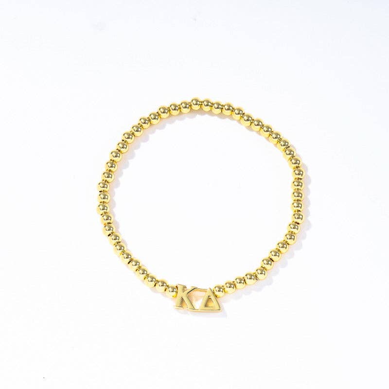 Color Shout - Wholesale Beaded Bracelet - B211 - Sorority: Gold Beaded Bracelet with Greek Letters on Stretch Cord15